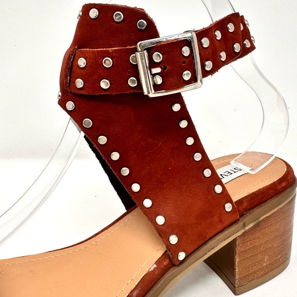 Steve Madden Gila Womens Leather Studded Open Toe Ankle Strap Sandal - Picture 7 of 11